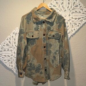 Free People Beige and Blue Jacket